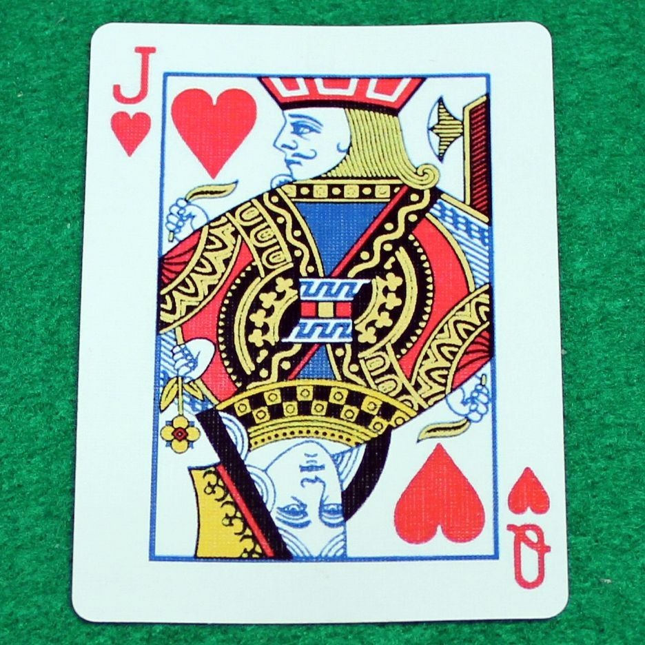 Jack of Hearts / Queen of Hearts - Mashup, Bicycle Printed Gaff Card, Red