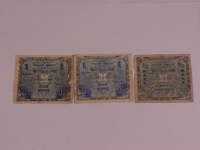 ORIGINAL & GOOD Condition Lot Of 3 German Allied Military Currency (AMC) #2
