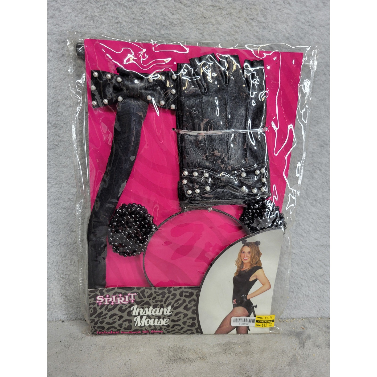 Spirit Halloween Instant Mouse Costume Kit Adult One Size Headband Tail Gloves