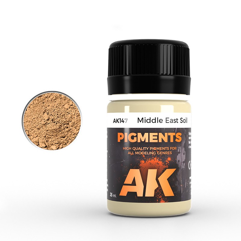 Pigments Set - AK Interactive Middle East Soil for Modelers, 3x Quantity