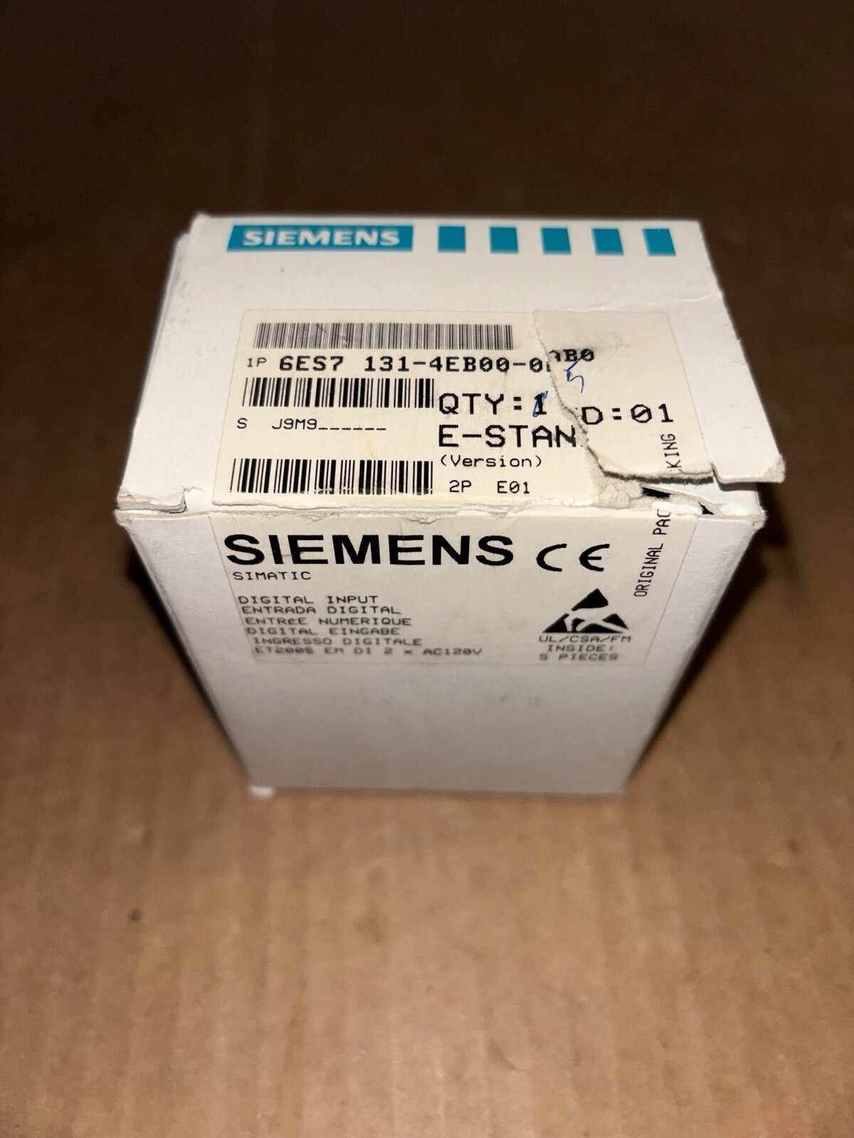 Box of 5 new SIEMENS 6ES7 131-4EB00-0AB0: DIGITAL INPUT MODULES E-Stand
