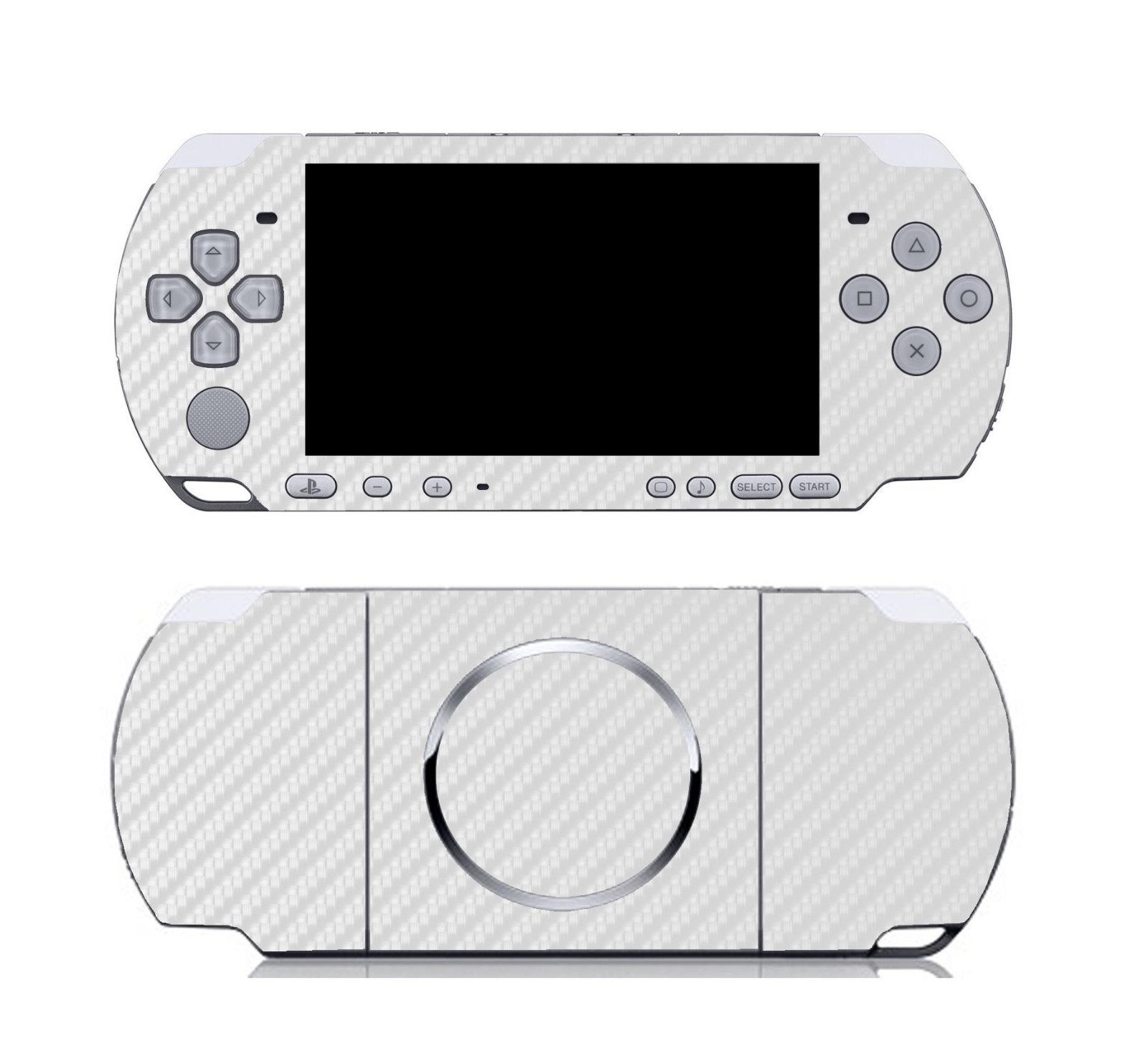 White Carbon Fiber Vinyl Decal Skin Sticker Cover for Sony PSP 3000