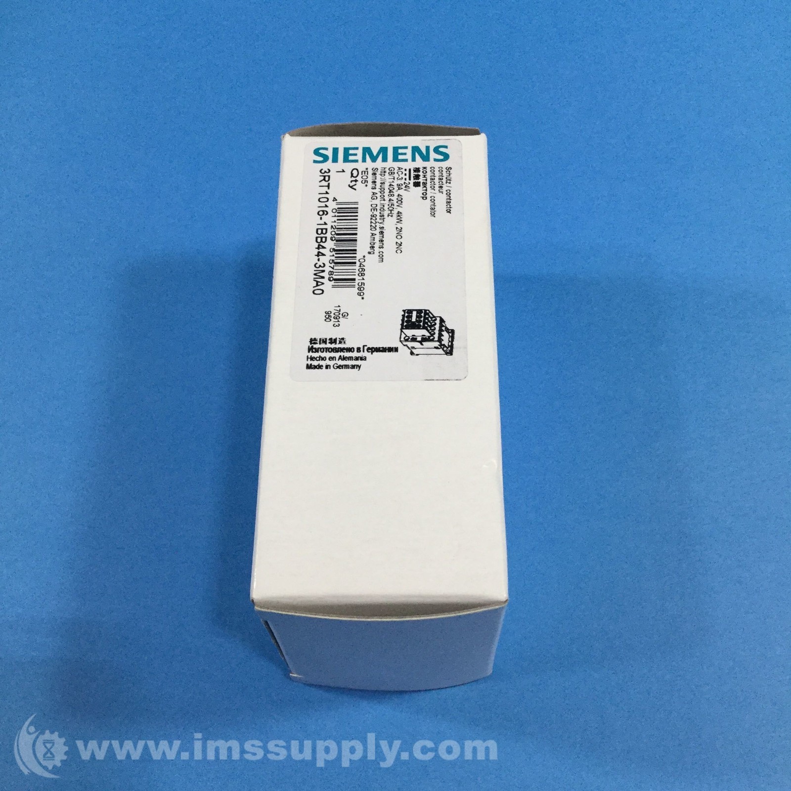 Siemens 3RT1016-1BB44-3MA0 Power Contactor FNOB