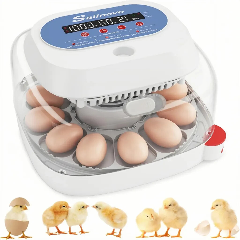 12 Egg Incubator with Auto Egg Turning and Humidity Control for Hatching Eggs US