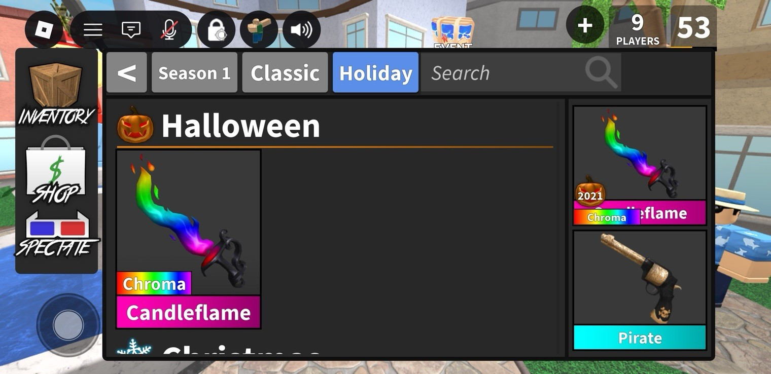 Roblox Season 1 Chroma Holiday Candleflame (2021) & Gingerblade Game Item