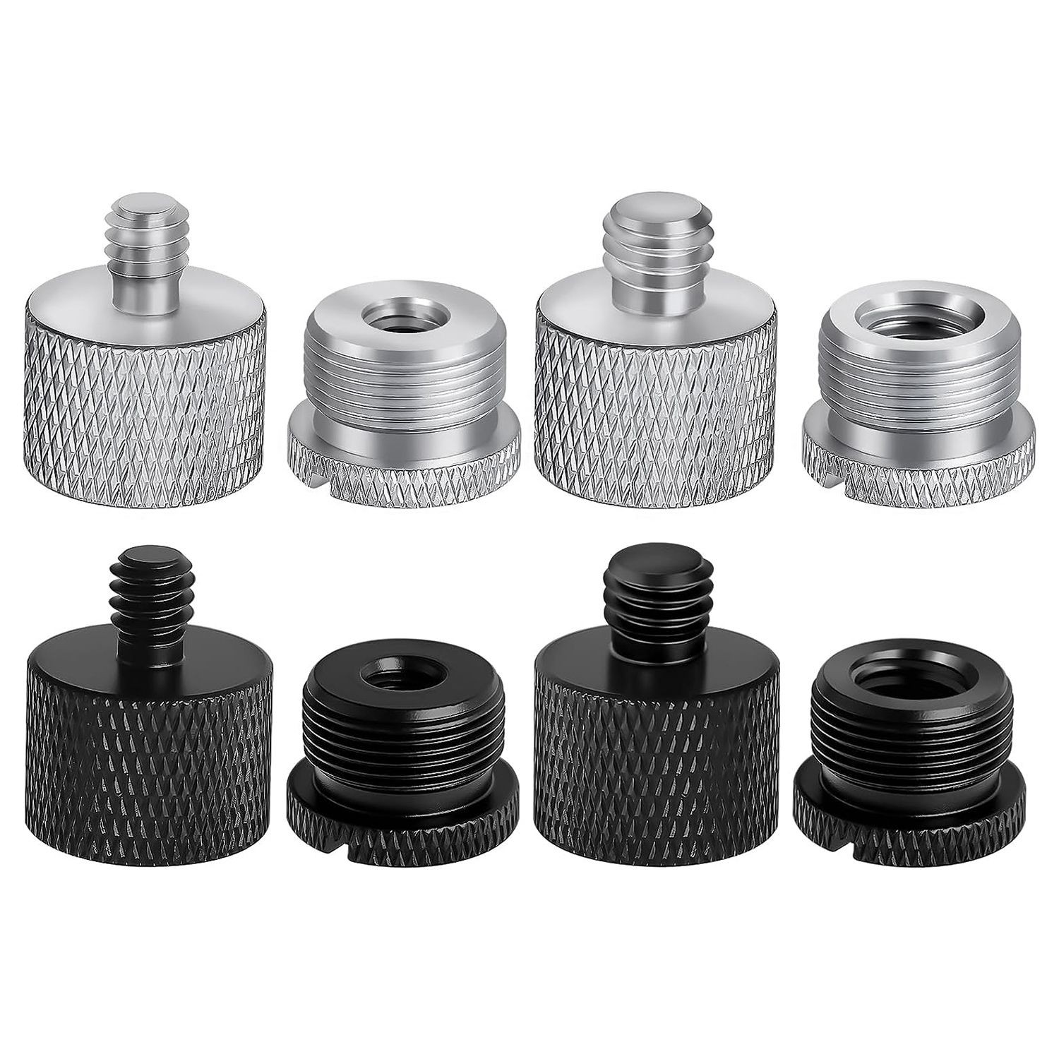 8 Pack Mic Stand Adapter, 5/8 Female to 3/8 Male, 3/8 Female to 5/8 Male,3650
