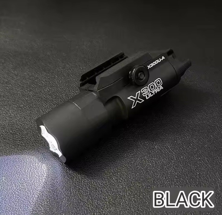 Tactical Light 300U LED Black Picatinny Rail Mounted Light for Handgun Rifle
