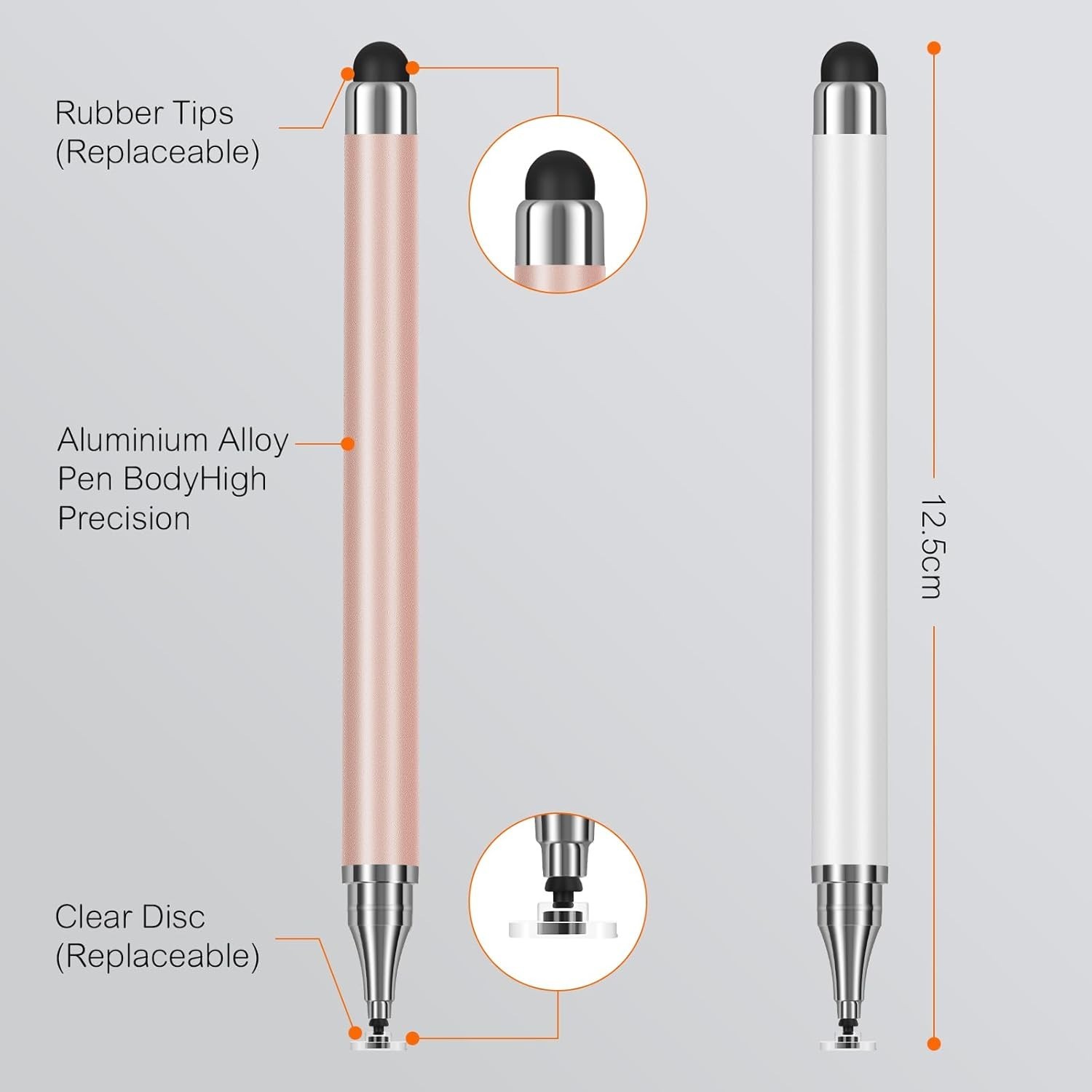 Ergonomic 3-Pack Stylus Pens for iOS & Android - Scratch Resistant & Comfortable