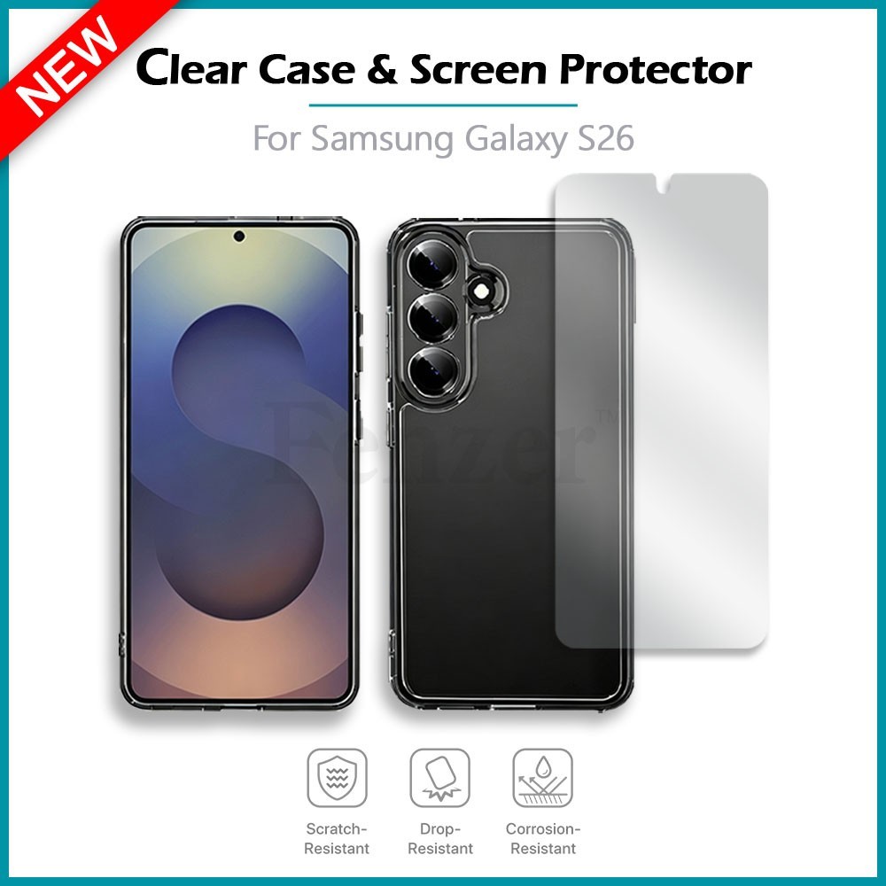 For Samsung Galaxy S26 Phone Case Shockproof Cover + LCD HD Screen Protector