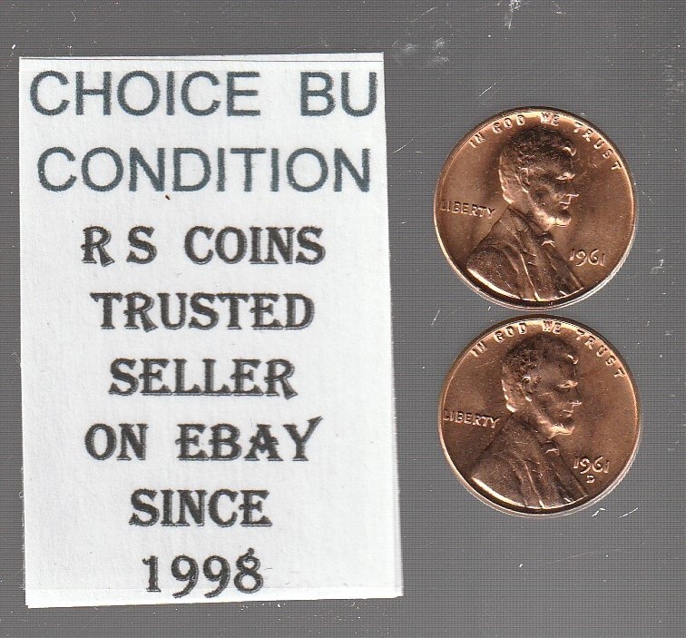 1961  &  1961D   LINCOLN  CENTS ~ CHOICE UNCIRCULATED / RS COINS  fast ship