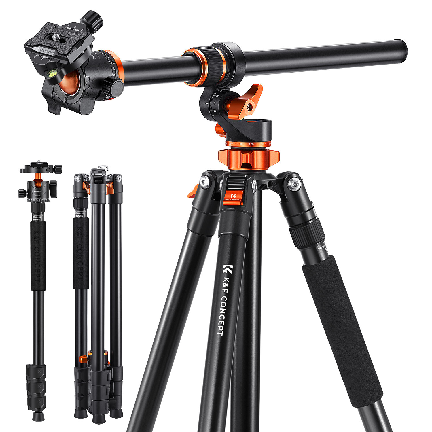 K&F CONCEPT 90" Overhead Camera Tripod Ultra High Horizontal fr DSLR/Mirrorless