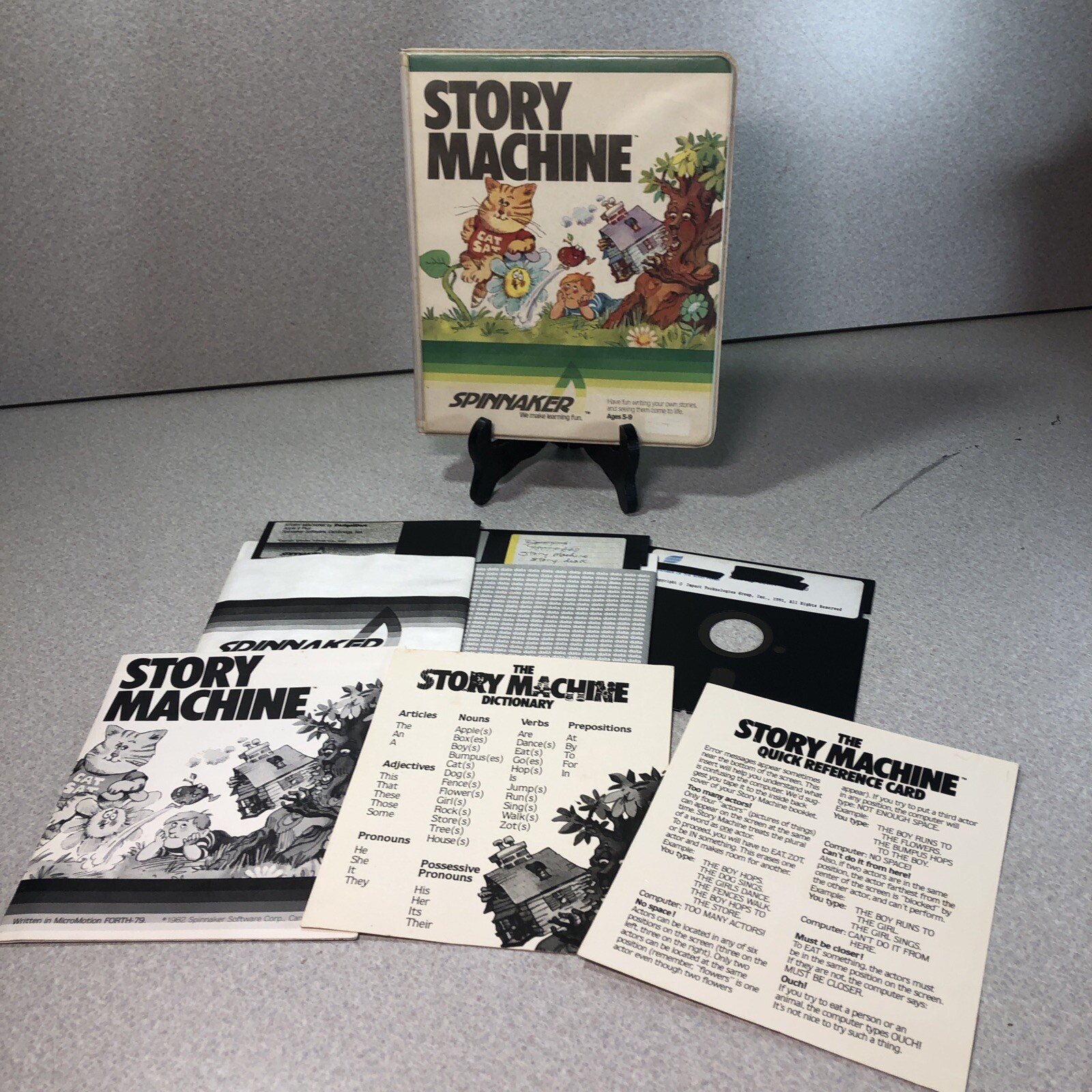 Story Machine Spinnaker 5.25” Floppy for Apple II Plus with Two Disks Of Extras