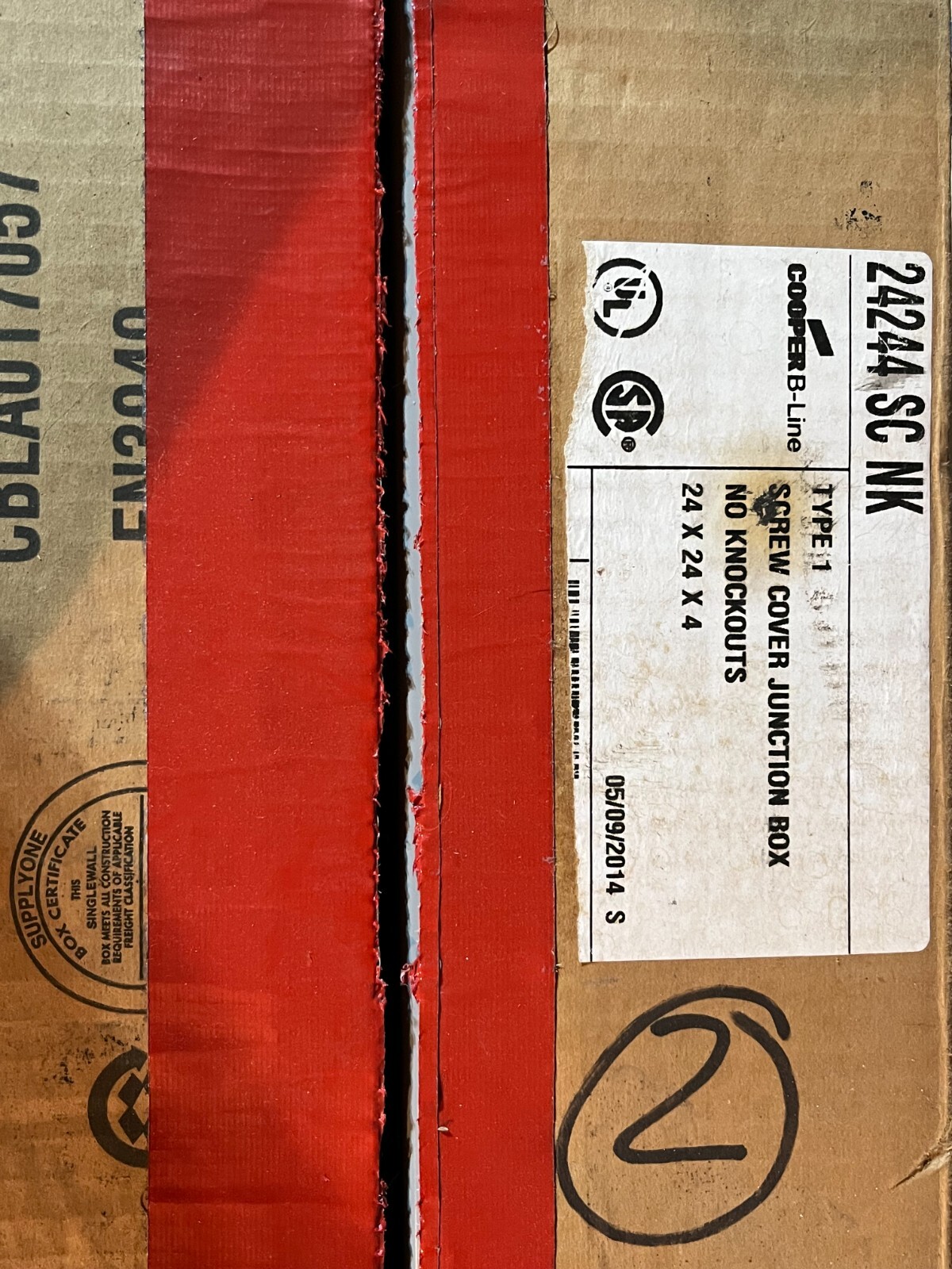 COOPER 24 X 24 JBOX  (BOX OF 2