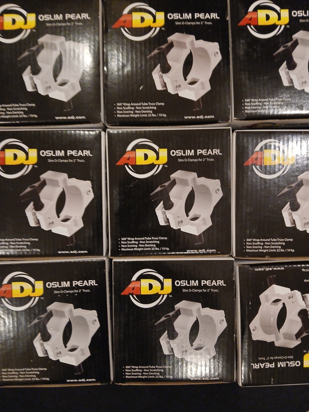 ADJ OSLIM PEARL 360-DEGREE SLIM 2-INCH NARROW TRUSS CLAMP - WHITE COLOR "14 Lot"