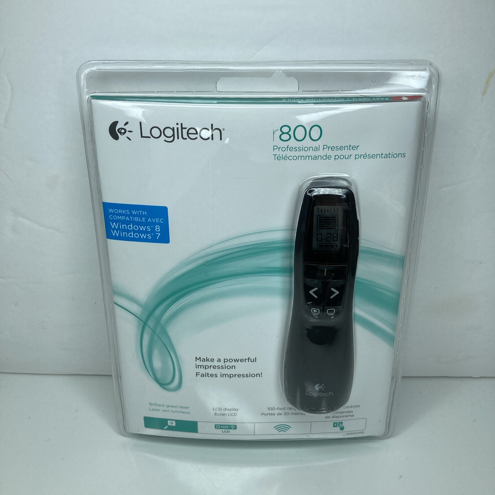Logitech R800 Grren Laser Presentation Remote Control ~ Black Brand New & Sealed
