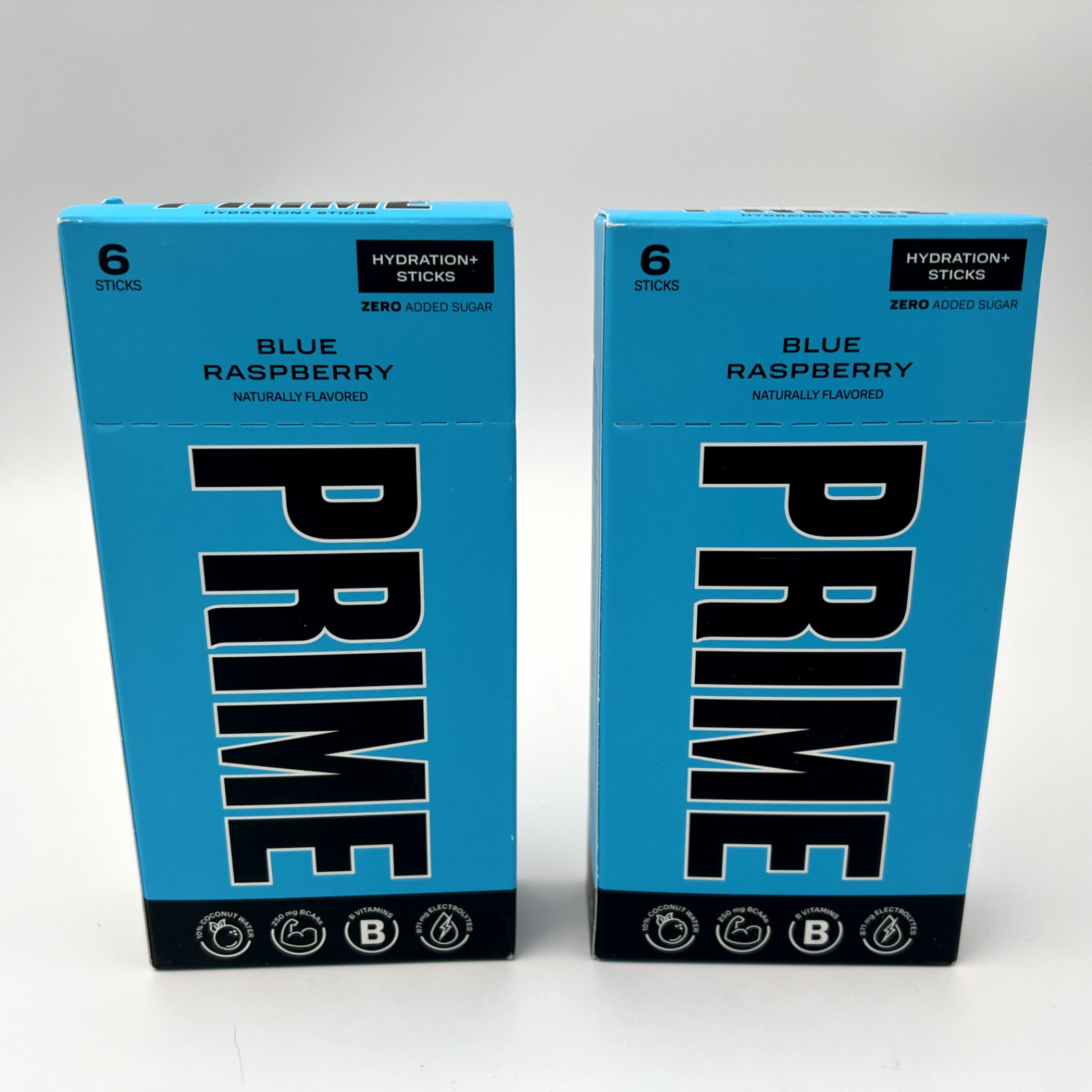 PRIME BLUE RASPBERRY Hydration Sticks (Set of 2 boxes - 12 sticks total)