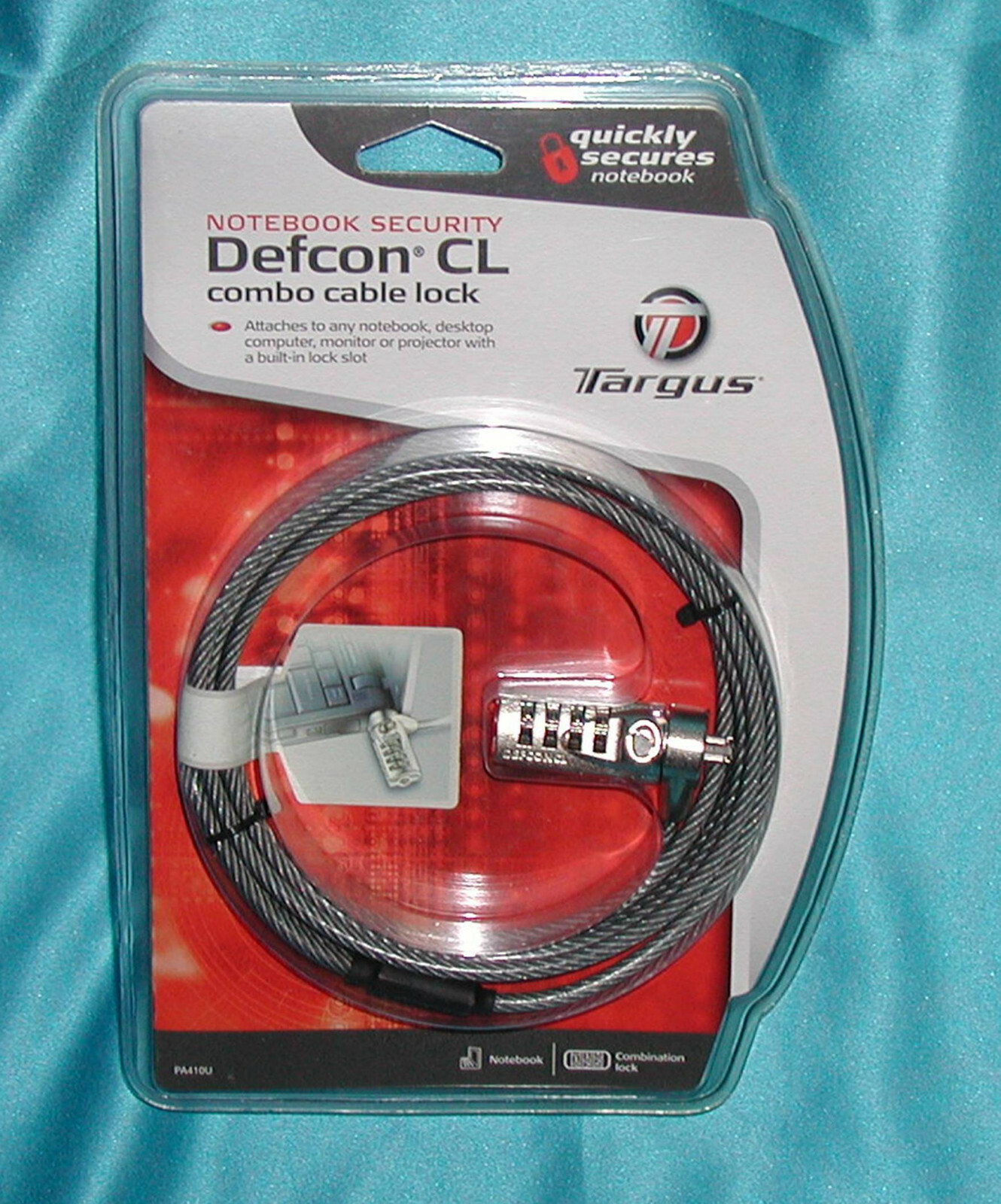 TARGUS Notebook Security Defcon CL ComboLockCable PA410U Factory Sealed NewSALE!