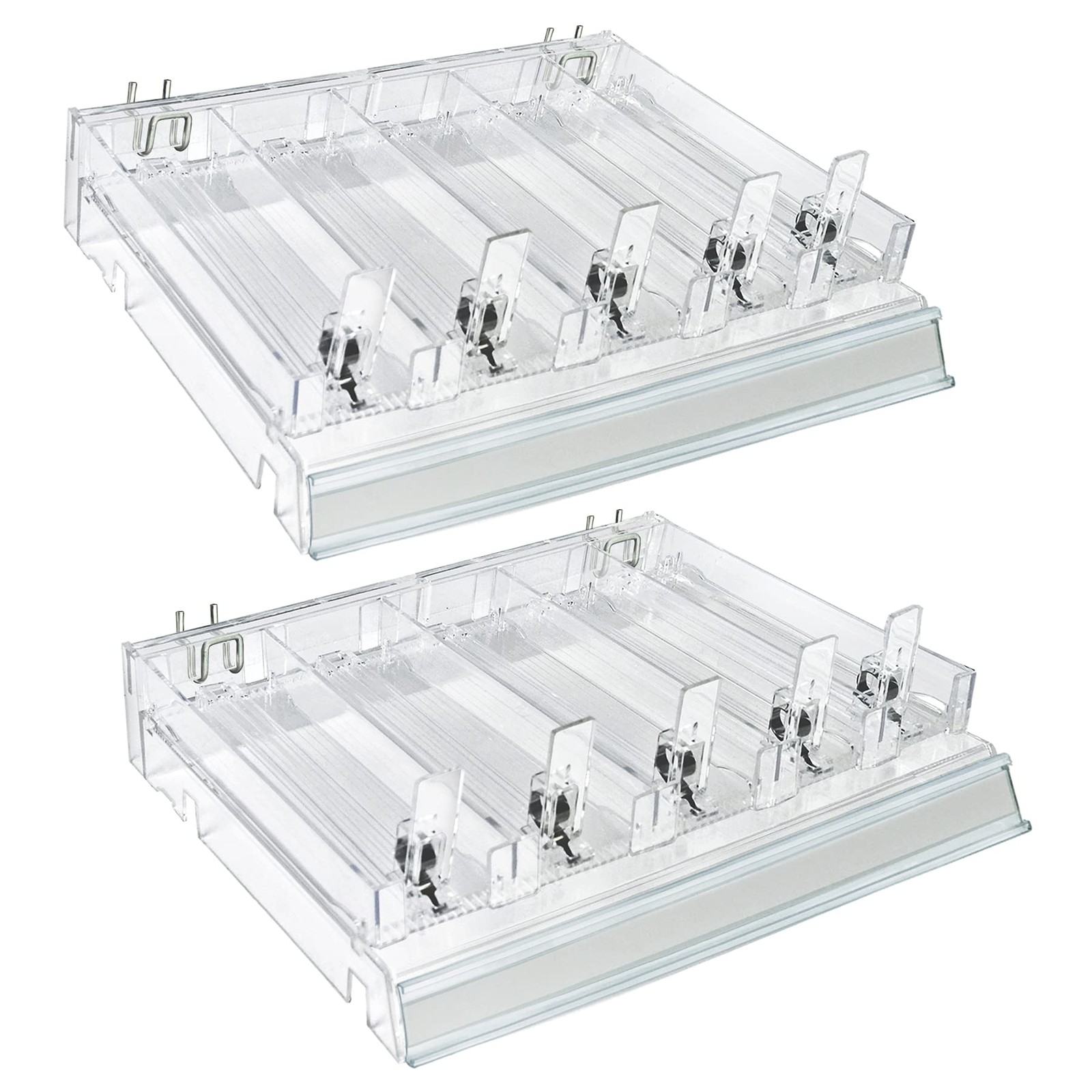 225830-SHORT-CLR Adjustable Short Divider Bin Cosmetic Tray with Pushers - Cu...
