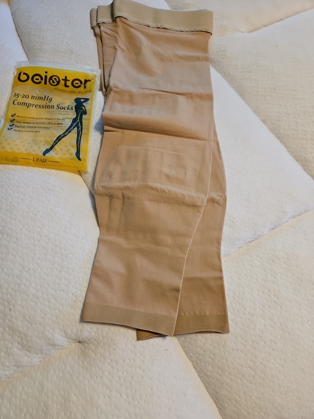 New Beister 15-20 mmHg Compression Socks Beige 4xL. A7