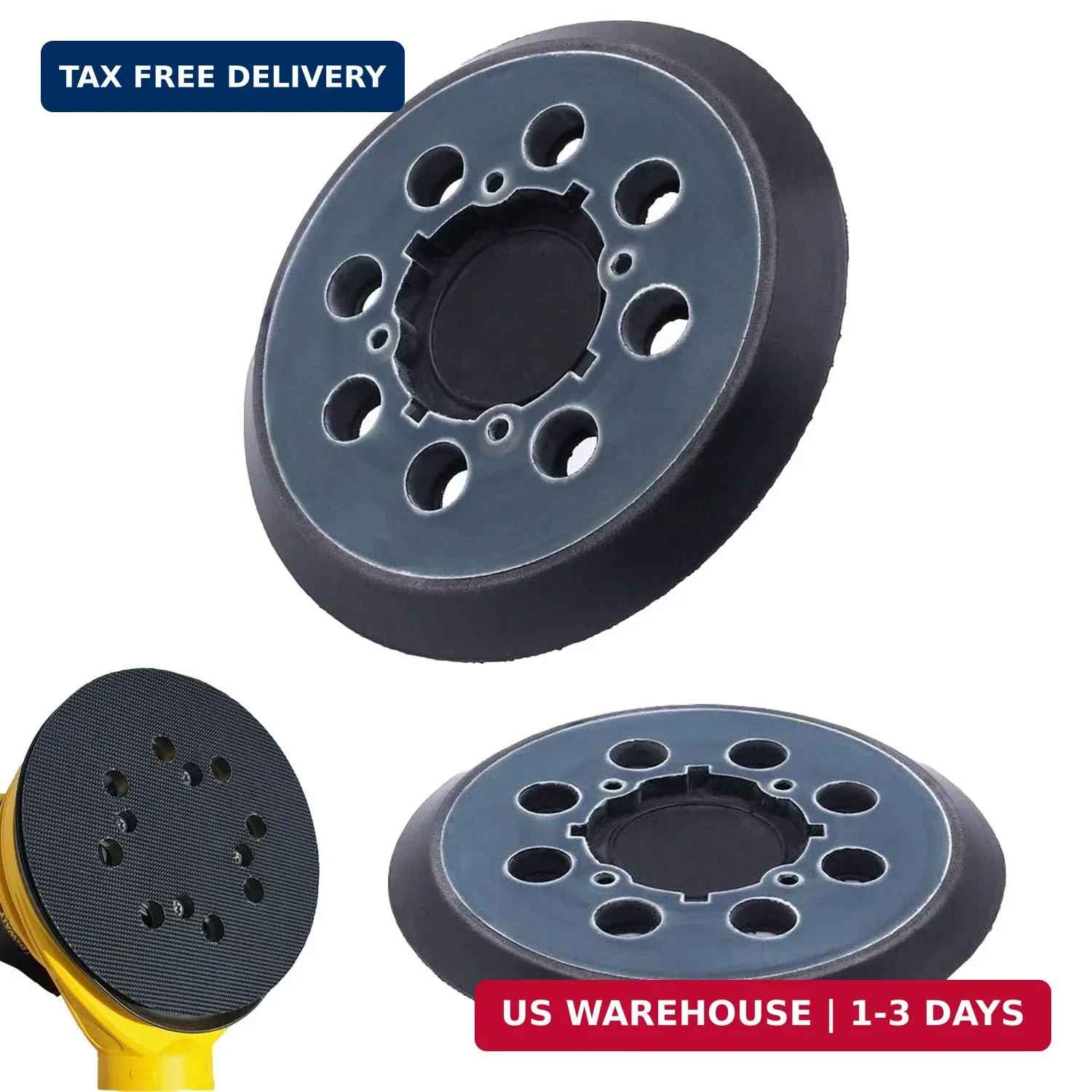 2 Pack Sander Pad for Dewalt, 5 inch 8 Hole Hook and Loop Replacement Orbital Sa