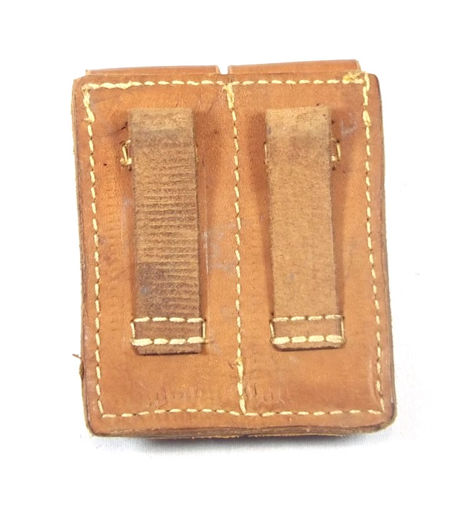 Leather Pistol Double Mag Pouch Army Cold War Era