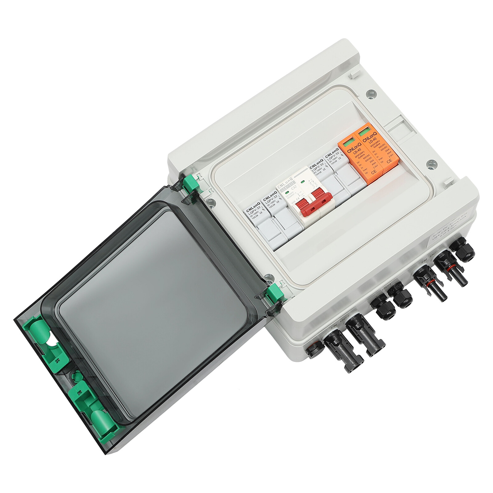 DC 500V / 1000V Solar PV Combiner Box 2 Strings Circuit Breaker For Solar Panel