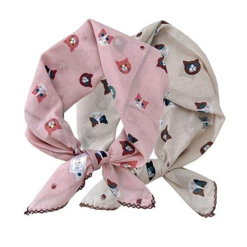 2 Pack Large Cotton Bandana Headband, Head Wrap, Protective Css004 - Cats