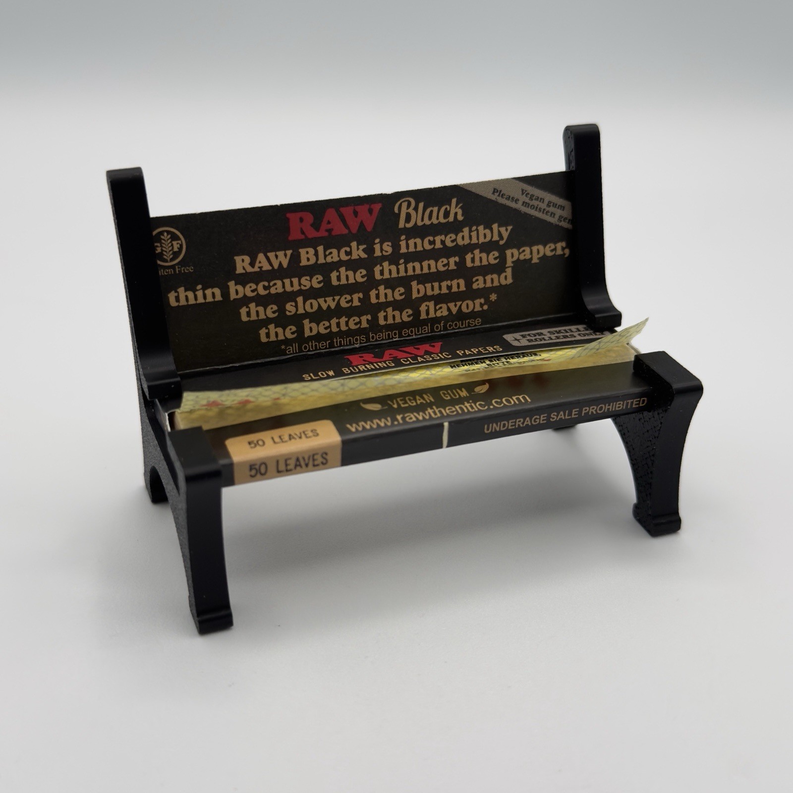 RAW BLACK Slow Burning Papers + Black Rolling Paper Bench Display Bundle