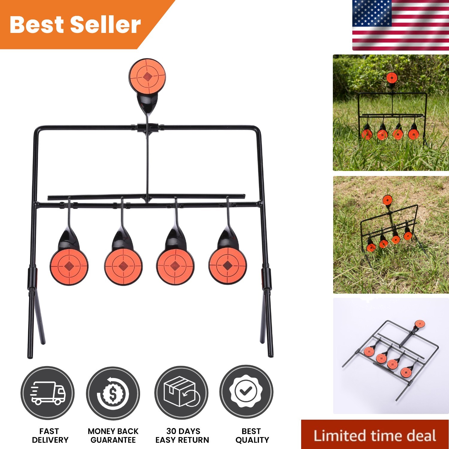 Sturdy Resetting Target for Precision Shooting – Perfect for .22 & .177 Caliber