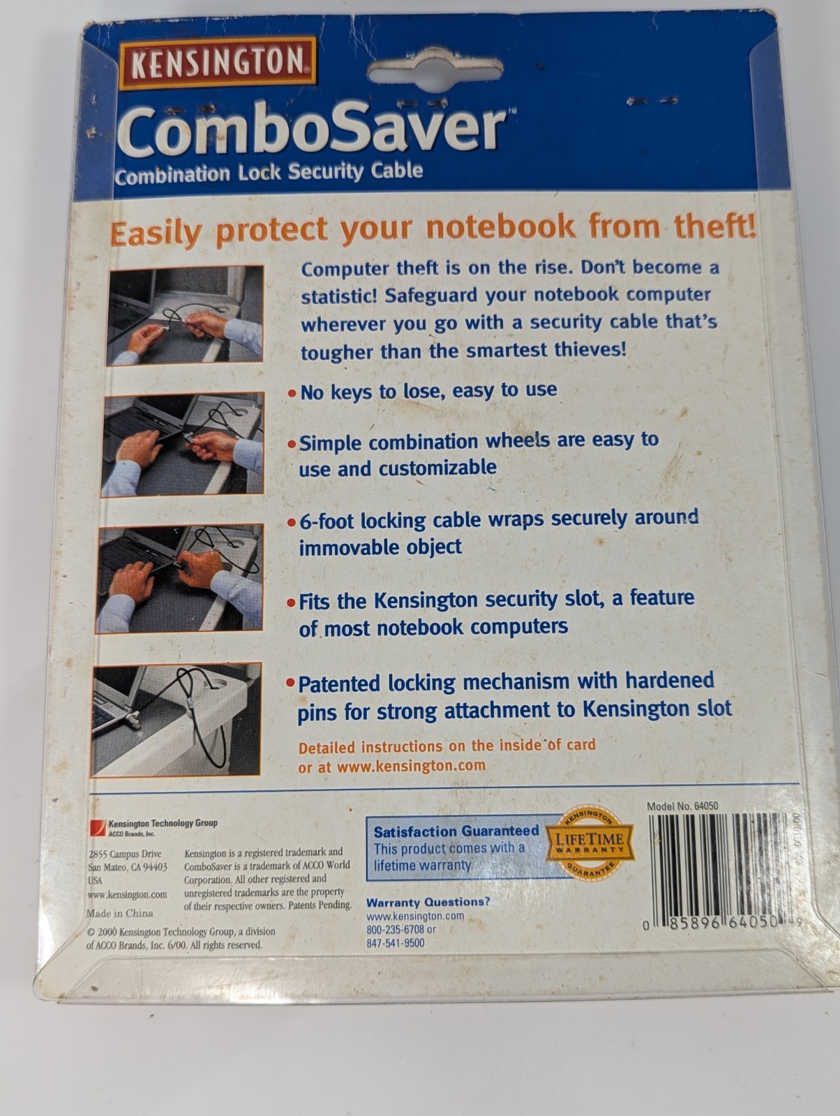 Genuine Kensington ComboSaver Sealed Combination Lock Notepad Laptop Computer