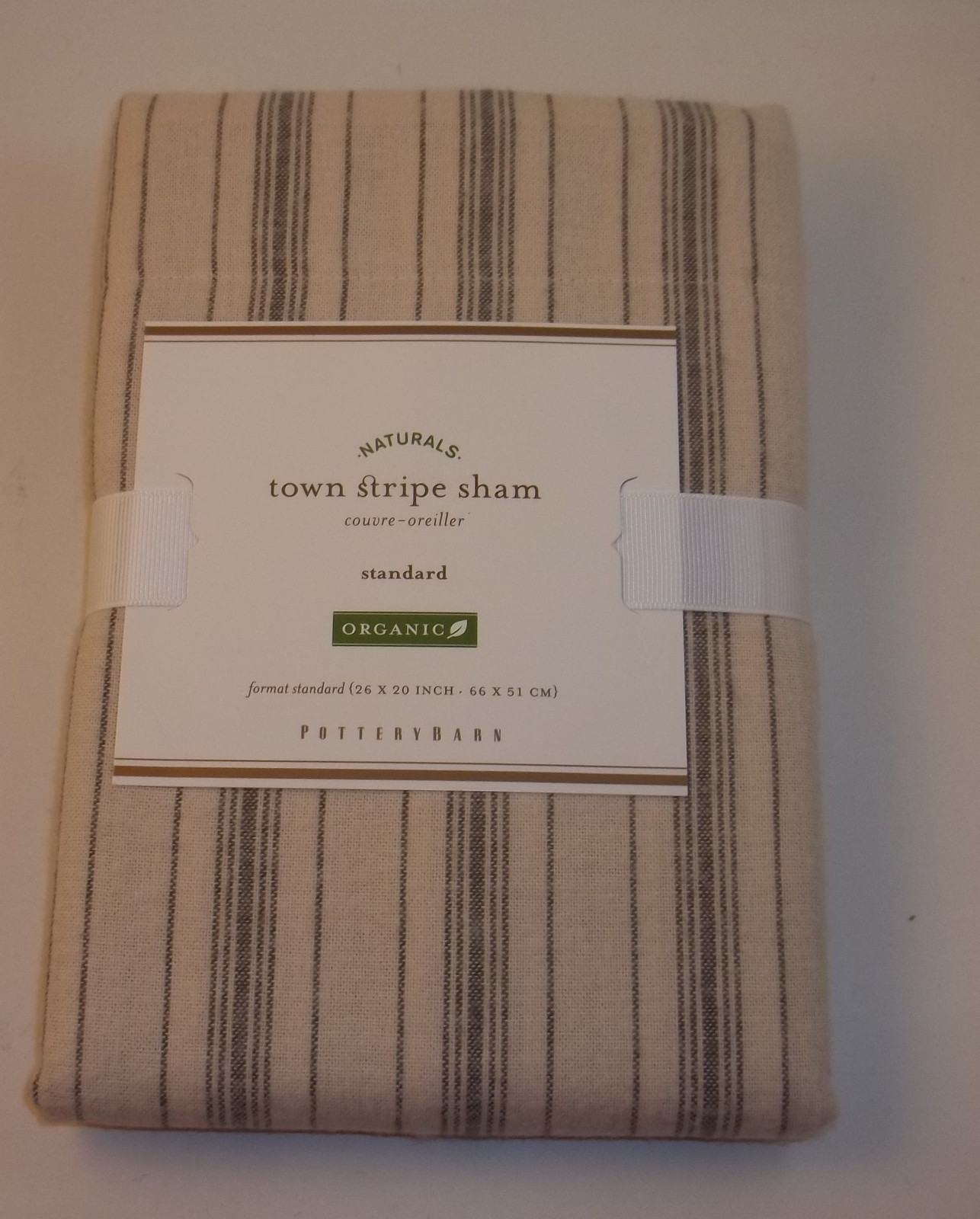 POTTERY BARN SHAM TOWN STRIPE SHAM STANDARD #H329