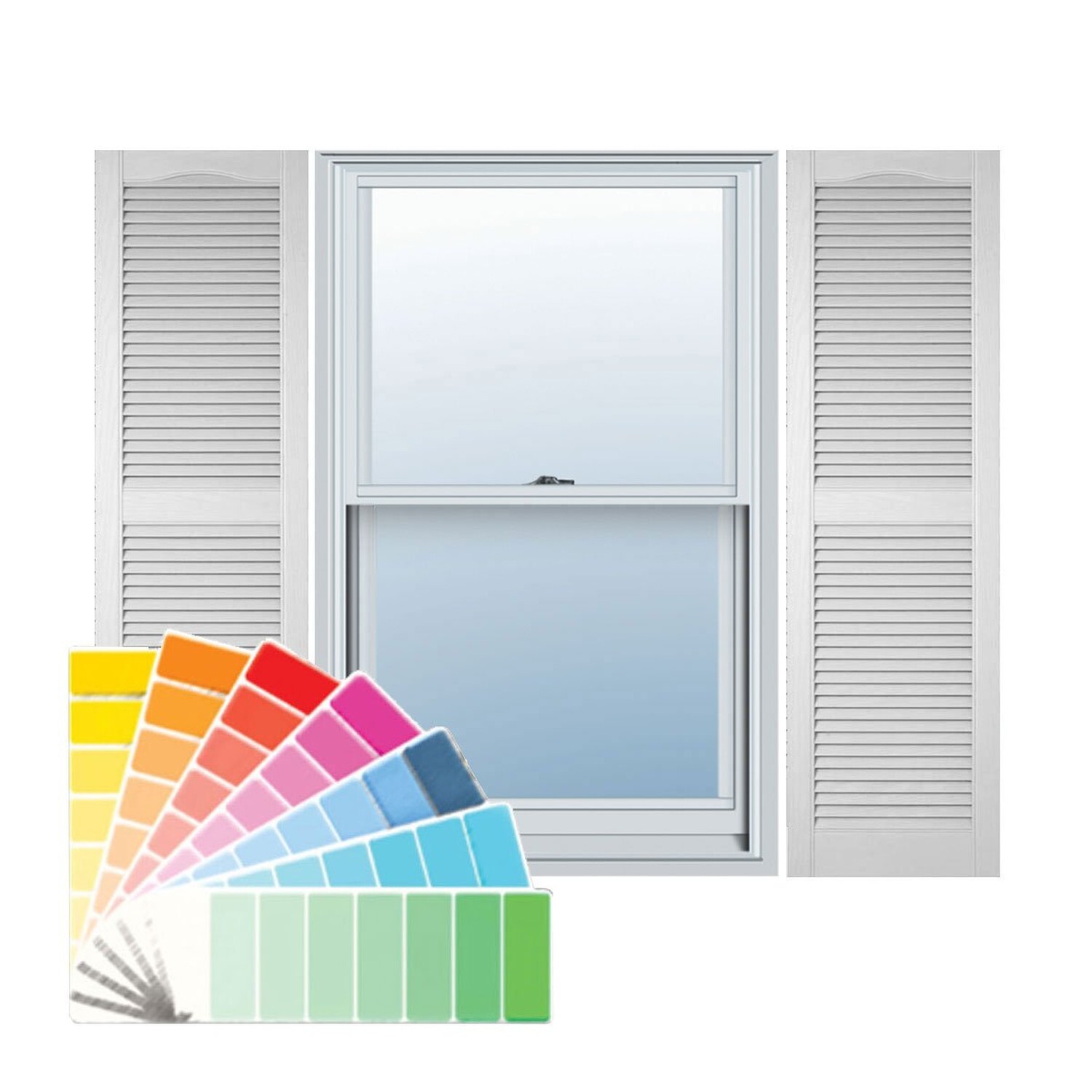 Ekena Millwork Lifetime Vinyl LL1S14X03600PG Standard Cathedral Top Center Mu...