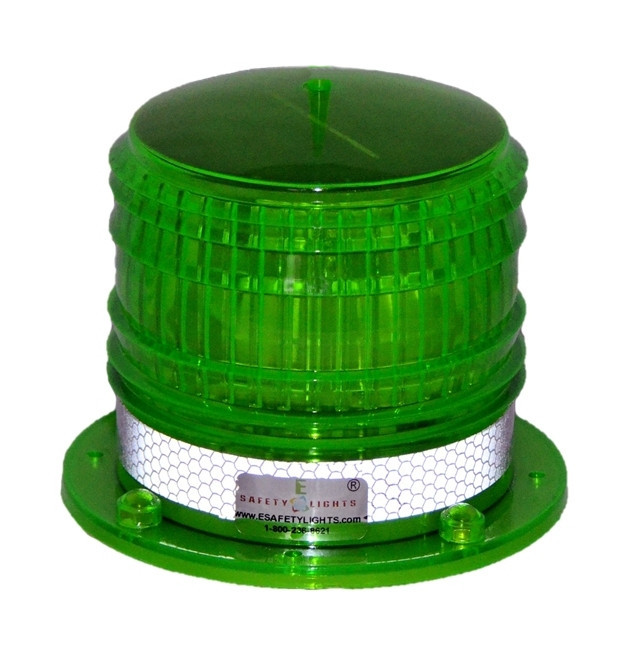 S8LFM 2NM GREEN IP67 SOLAR LED FLASHING Marine Dock Barge Safety Beacon Light