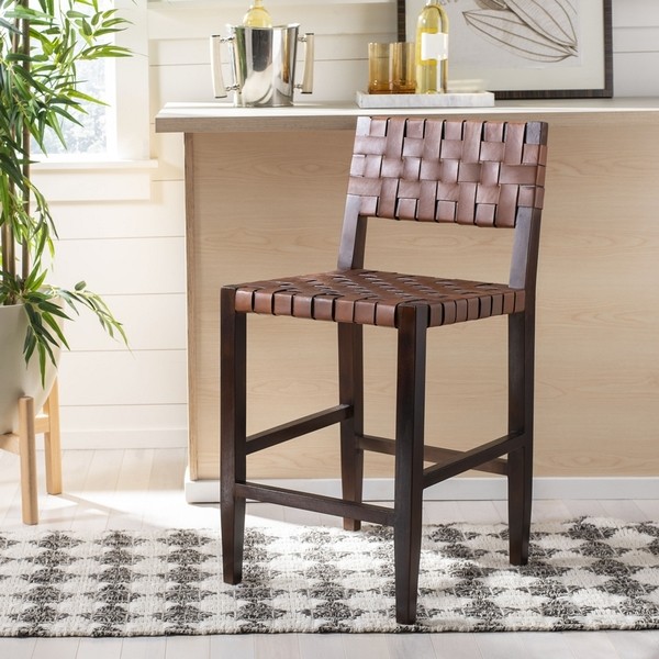 Safavieh PAXTON WOVEN LEATHER COUNTERSTOOL, Reduced Price 2172772188 BST1003A