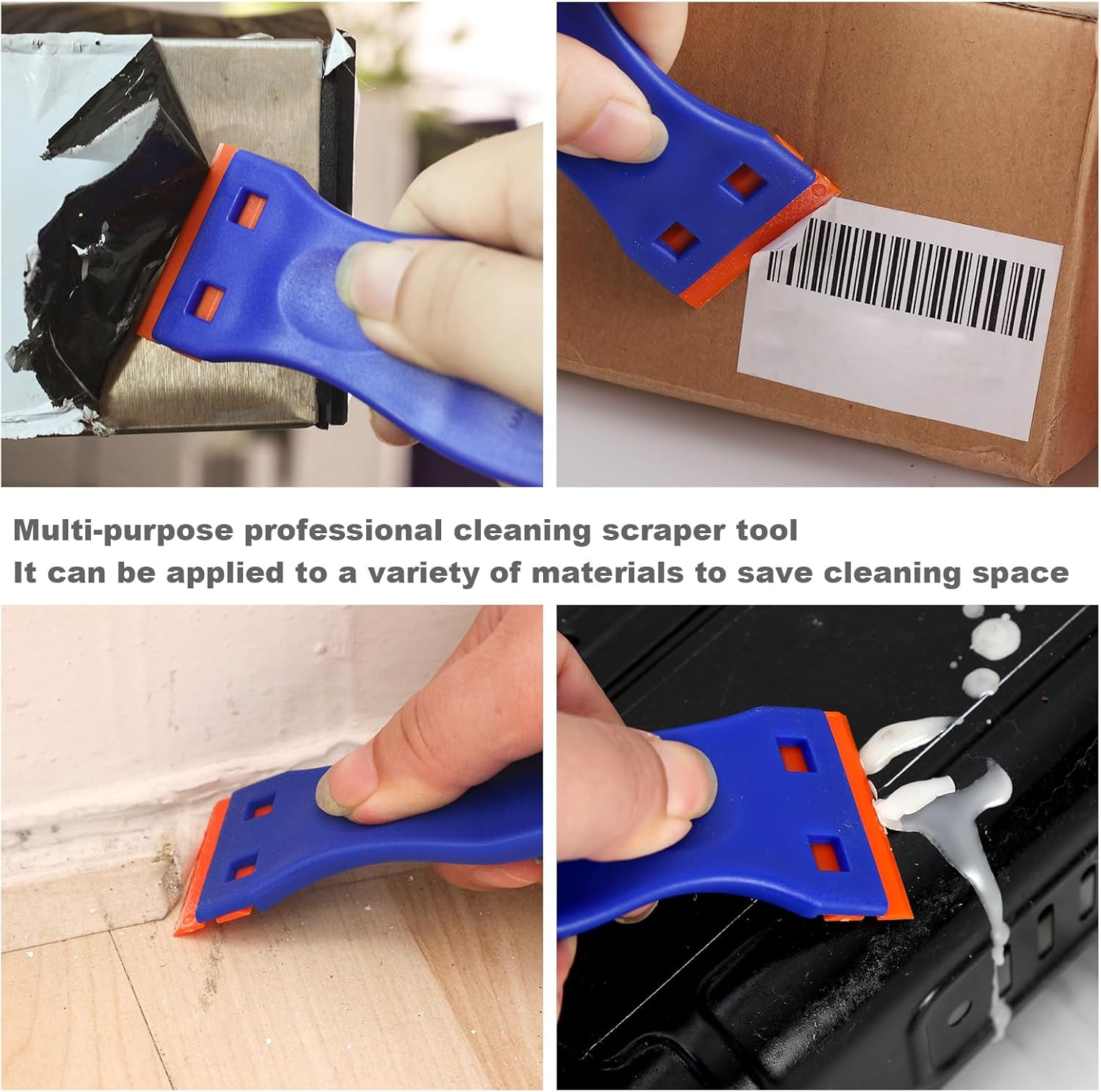 4 PCS Plastic Razor Blade Scraper and 120 PCS Plastic Razor Blades, Cleaning ...