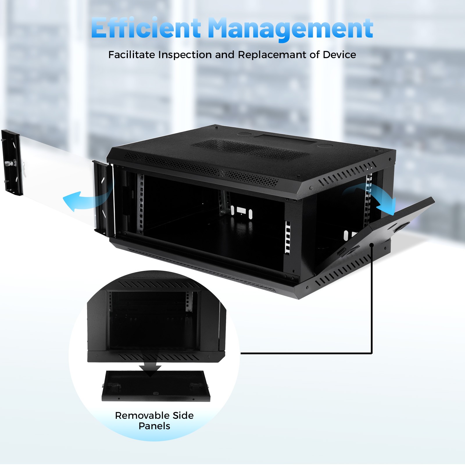 4U Server Cabinet Case Wall Mounted Network Server Data Cabinet Enclosure Rack