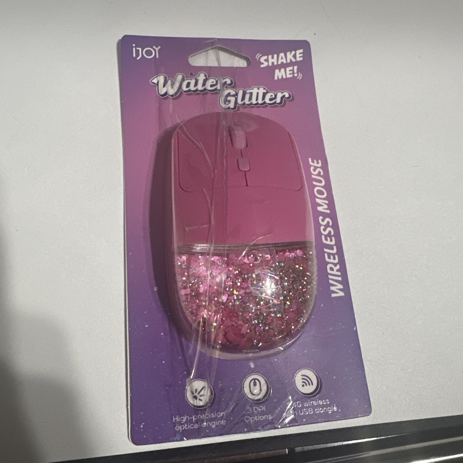 iJoy Water Glitter Wireless Mouse For PC Pink