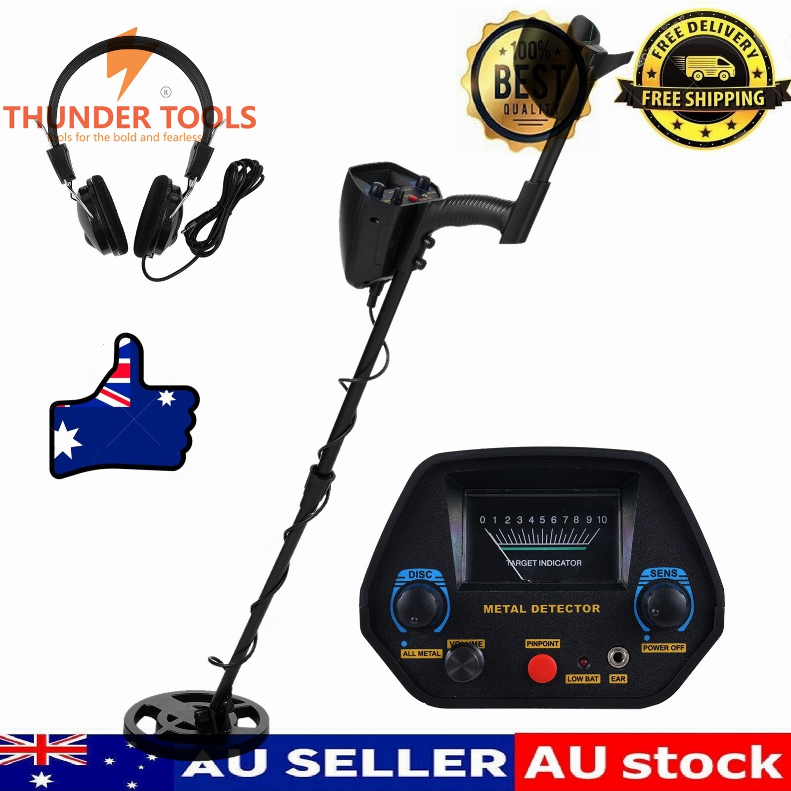 Thunder Tools New Metal Detector Underground Professional Depth Scanner Search