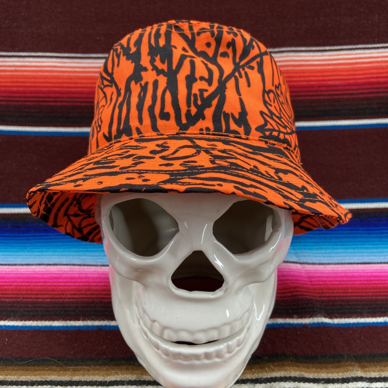 Master Sportsman Prestige Mens Bucket Hat Sz M 7 1/4 Blaze Orange Camo Hunting