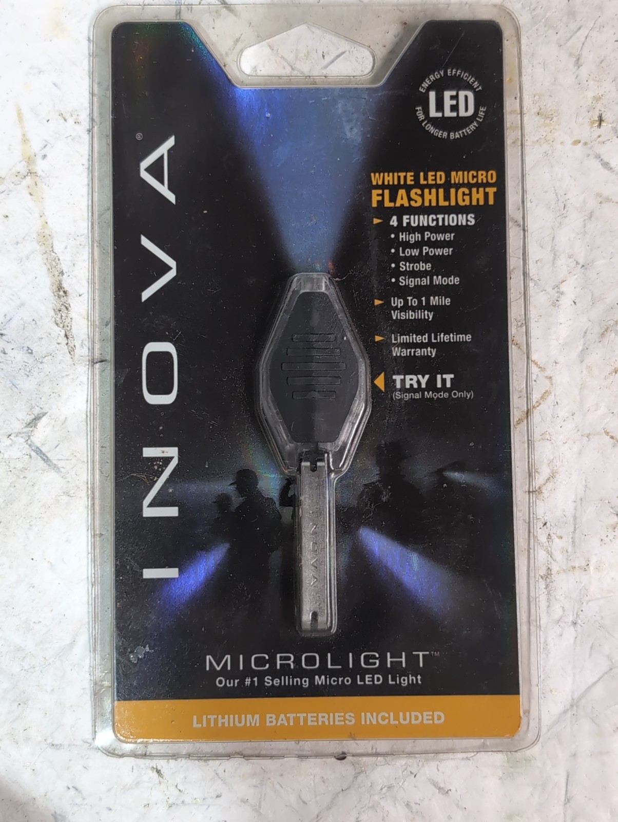 Nite Ize Inova CB-W Translucent Microlight, White LED and Black Grip 1 pk Clear