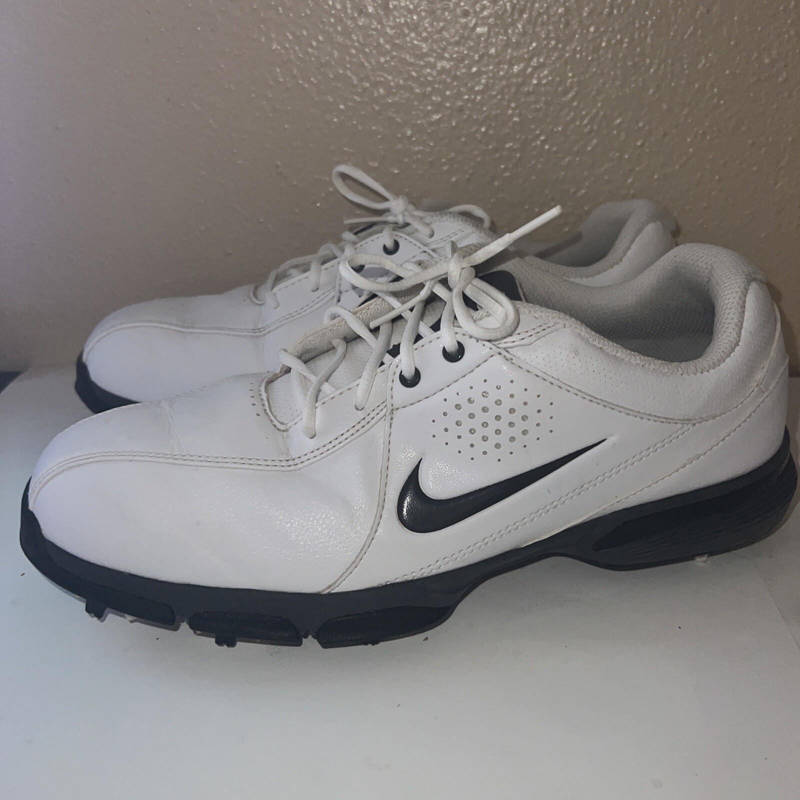 Nike Durasport III Soft Spike Golf Shoes White 628527-101 Men's Size 8 Pre-Owned