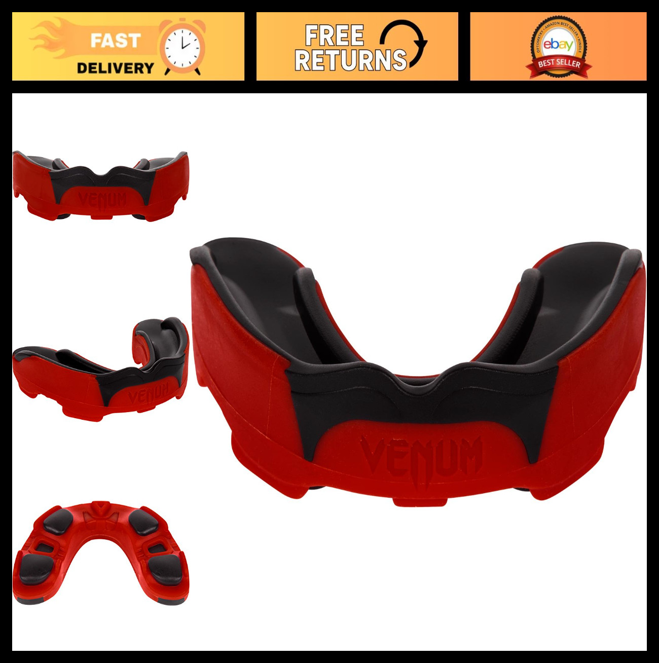 High-Impact Red/Black Mouth Guard for Sports, MMA, Boxing, and Training
