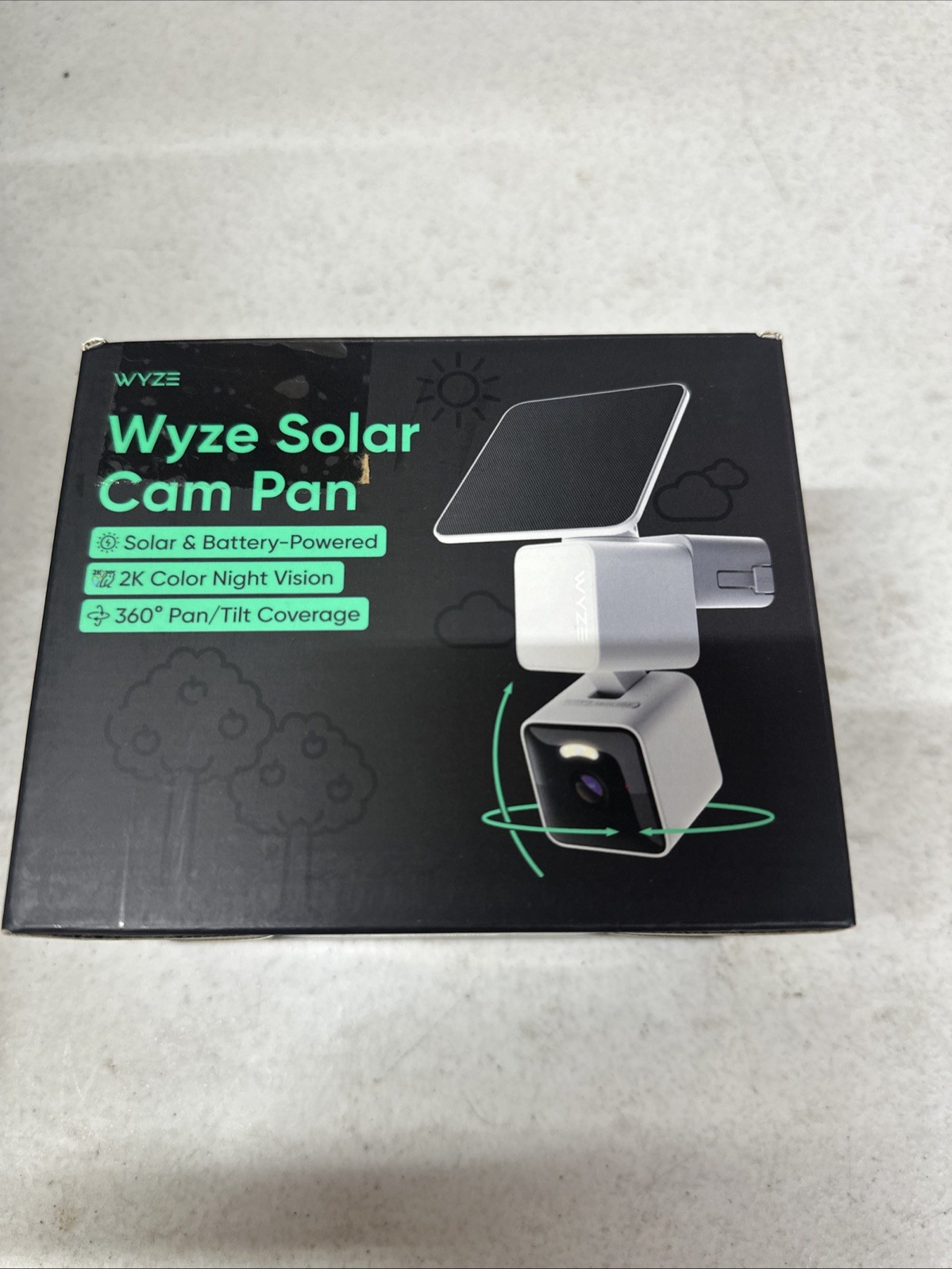 Wyze Solar Cam Pan 2K Wireless Outdoor Camera 360° Pan Tilt - New SEALED