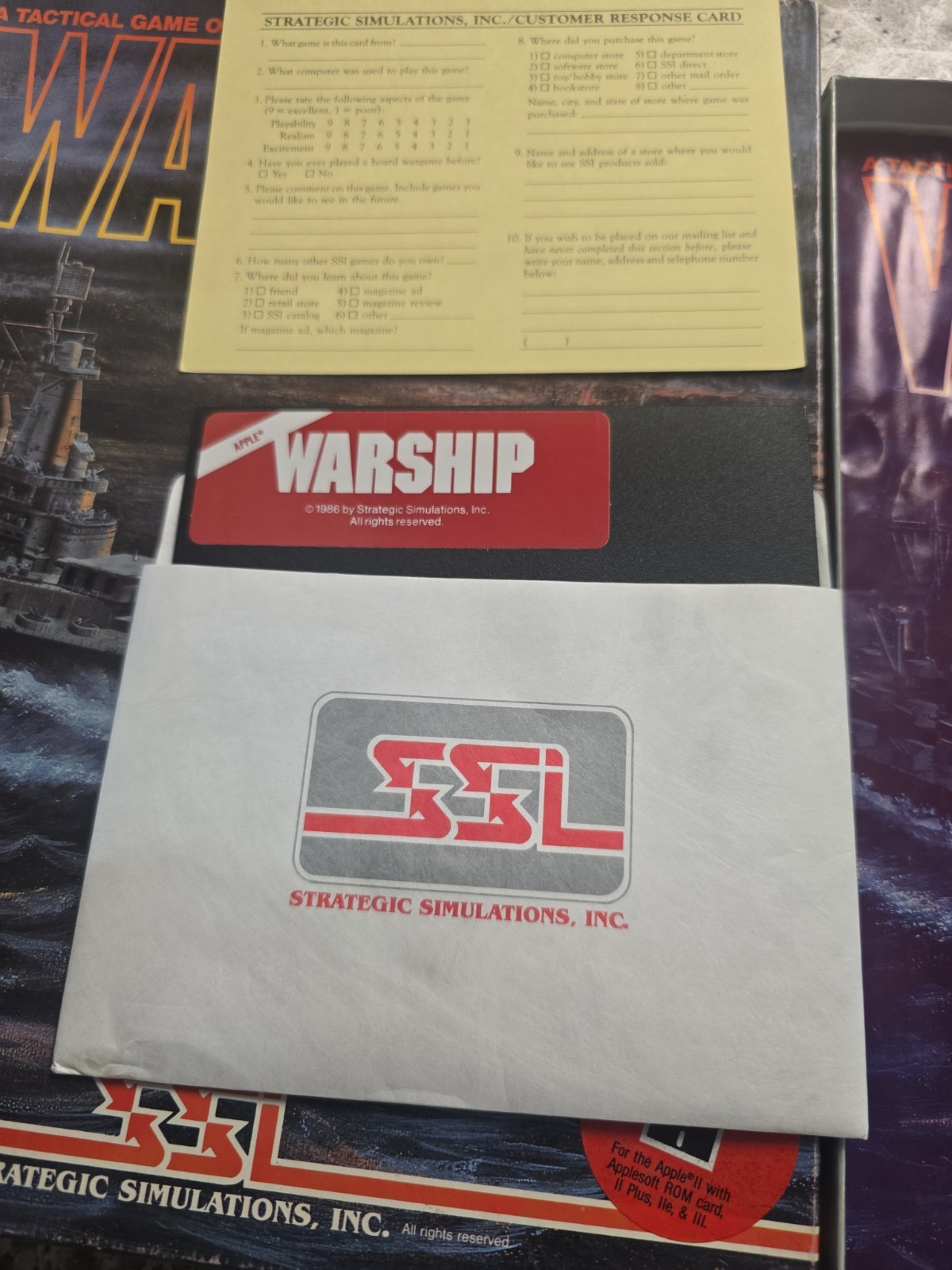 SSI WARSHIP-SURFACE COMBAT-WWII Game Pacific -APPLE- 1986
