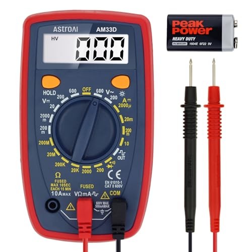 Digital Multimeter Tester 2000 Counts with DC AC Voltmeter and Ohm Volt Blue