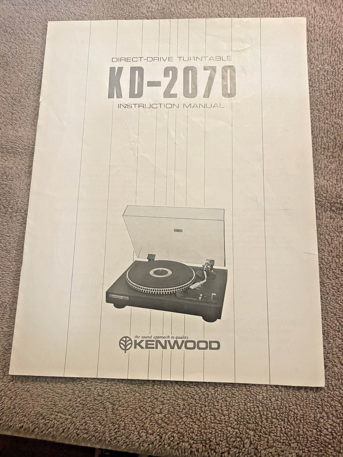KENWOOD KD-2070 TURNTABLE / ORIGINAL INSTRUCTION MANUAL /