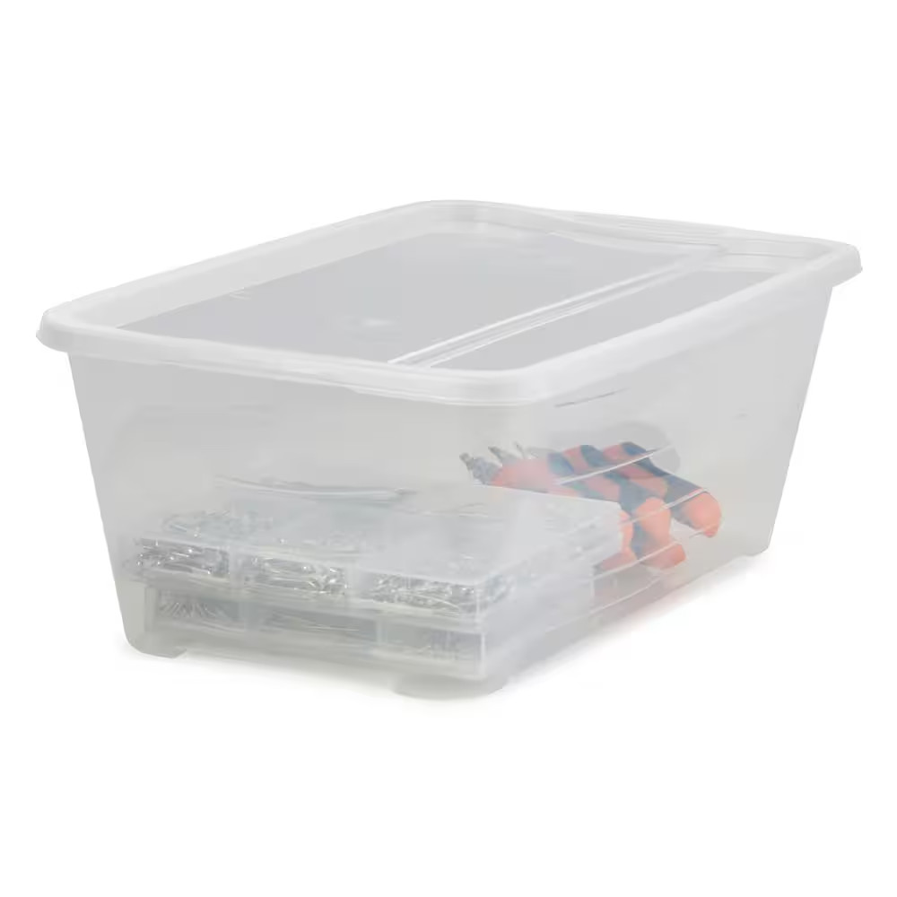 5.7-Liter Shoe and Closet Storage Box Stacking Containers, Clear (10 Pack)