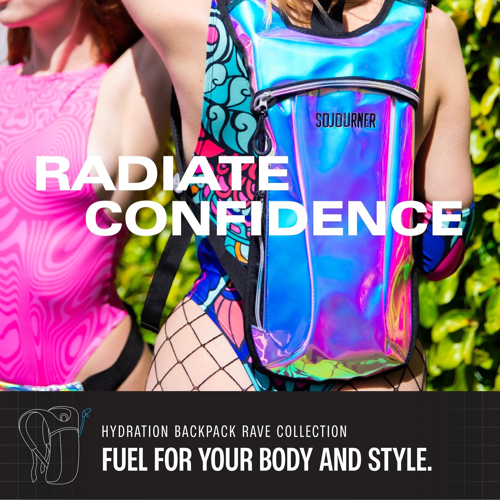 Sojourner Rave Hydration Pack - Hydration Backpack - Hydropack with 2L Bladde...