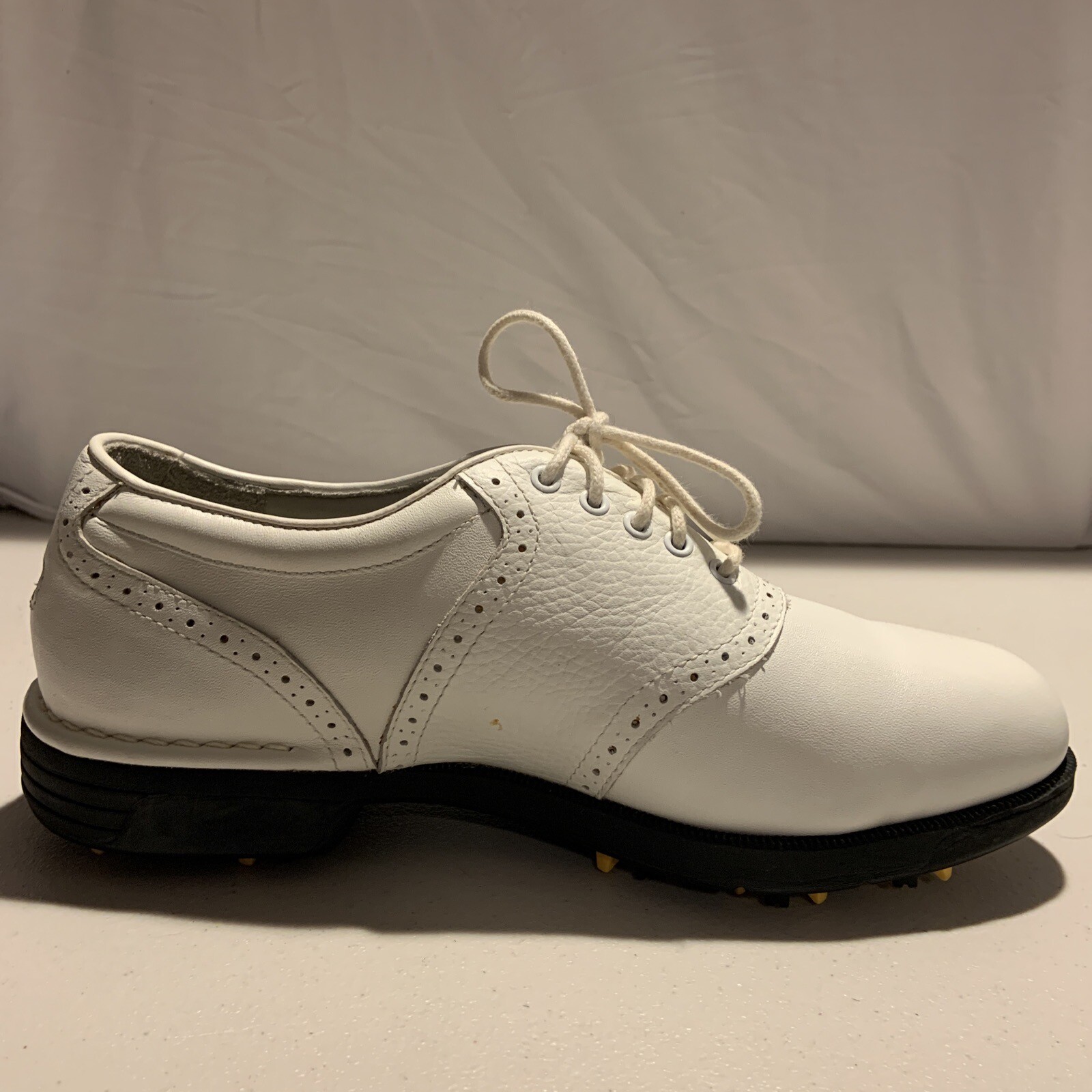 Rockport Golf Shoes 7.5 W Spiked White Leather [E6]