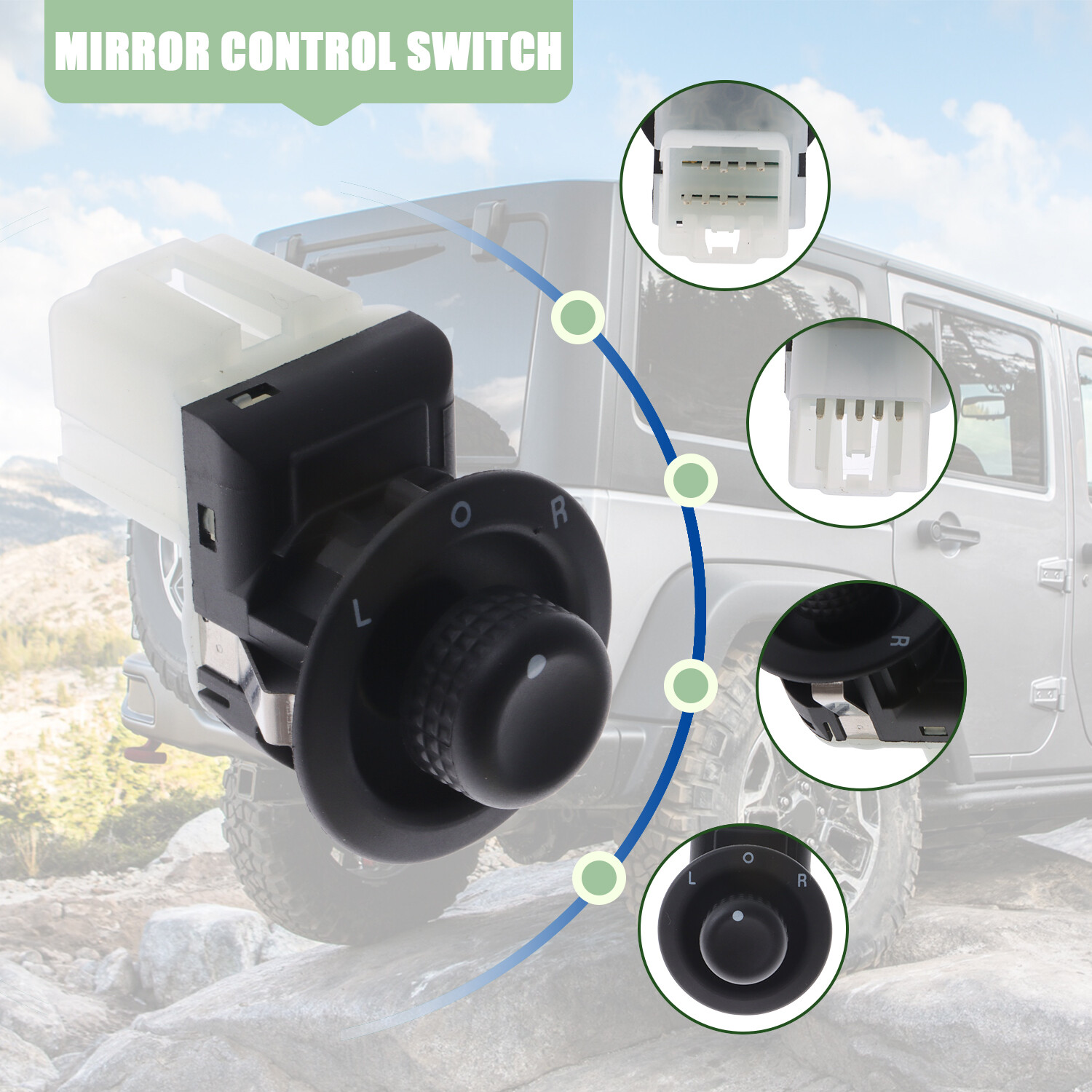 Power Mirror Switch for 2011-2017 Jeep Wrangler 2011-2014 Dodge Challenger